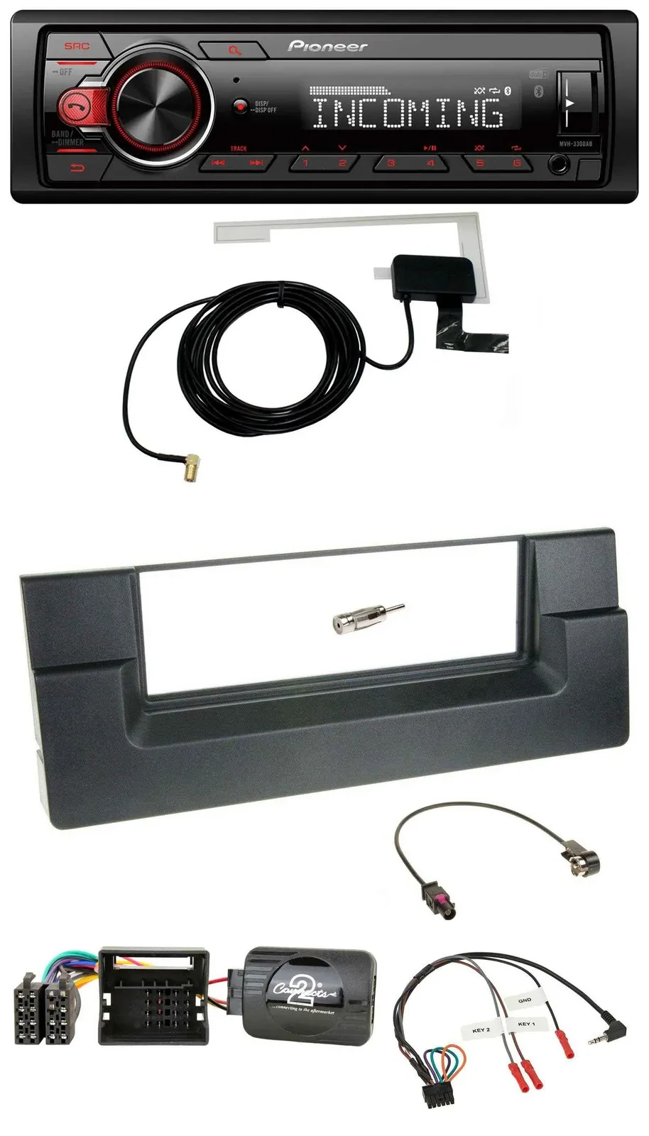 Pioneer MP3 Lenkrad CD DAB USB Autoradio für BMW 5er E39 2001-2004 Quadlock