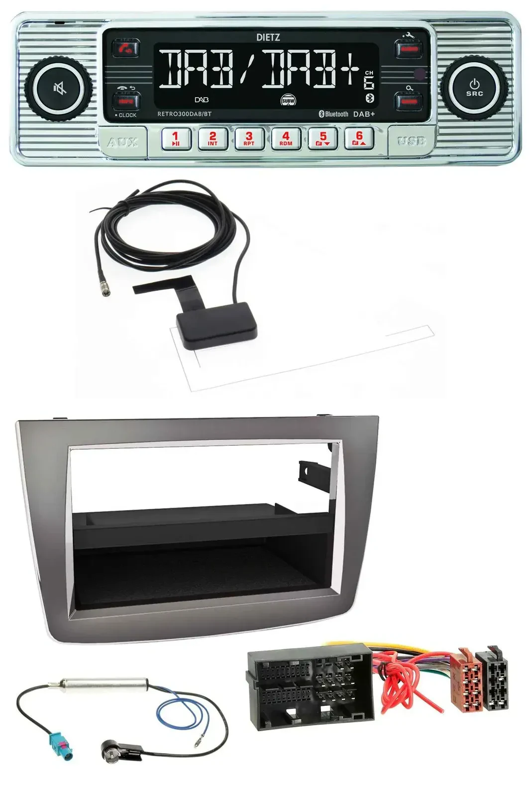 Dietz Bluetooth USB MP3 DAB Autoradio für Alfa Romeo Mito ab 14 955 silber