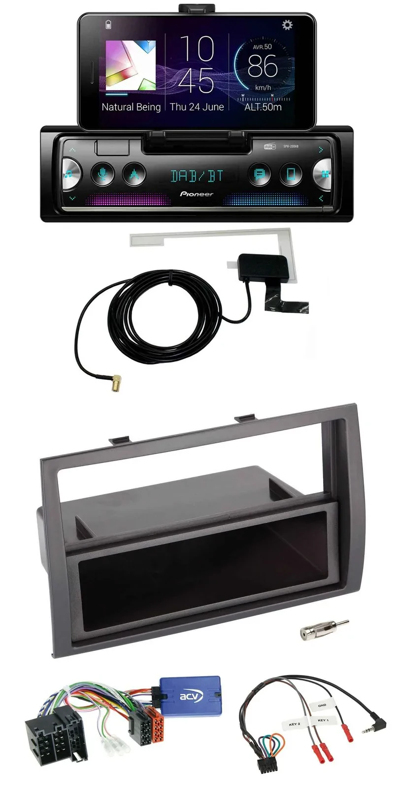 Автомагнитола для Fiat Ducato 2008–2011 Pioneer DAB, Bluetooth, USB, поддержка кнопок на руле, черный