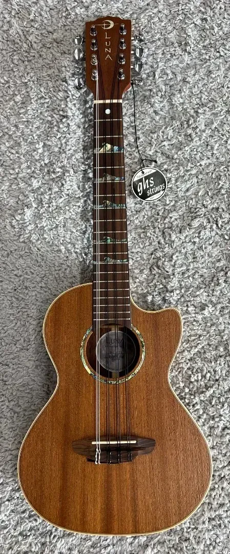 Luna Uke HTT 8 High Tide Tenor 8 String Mahogany Acoustic Electric Ukulele w/Bag