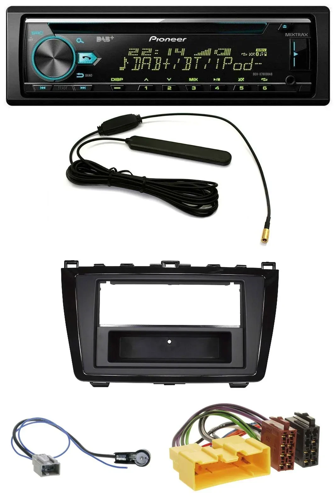 Pioneer CD MP3 AUX DAB USB Autoradio für Mazda 6 (08-12) - glänzend