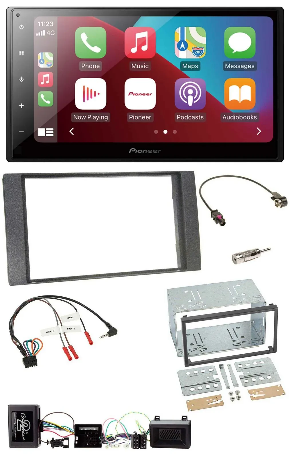 Автомагнитола для Ford Kuga 2008–2012 Pioneer 2DIN, DAB, Bluetooth, USB, антрацит