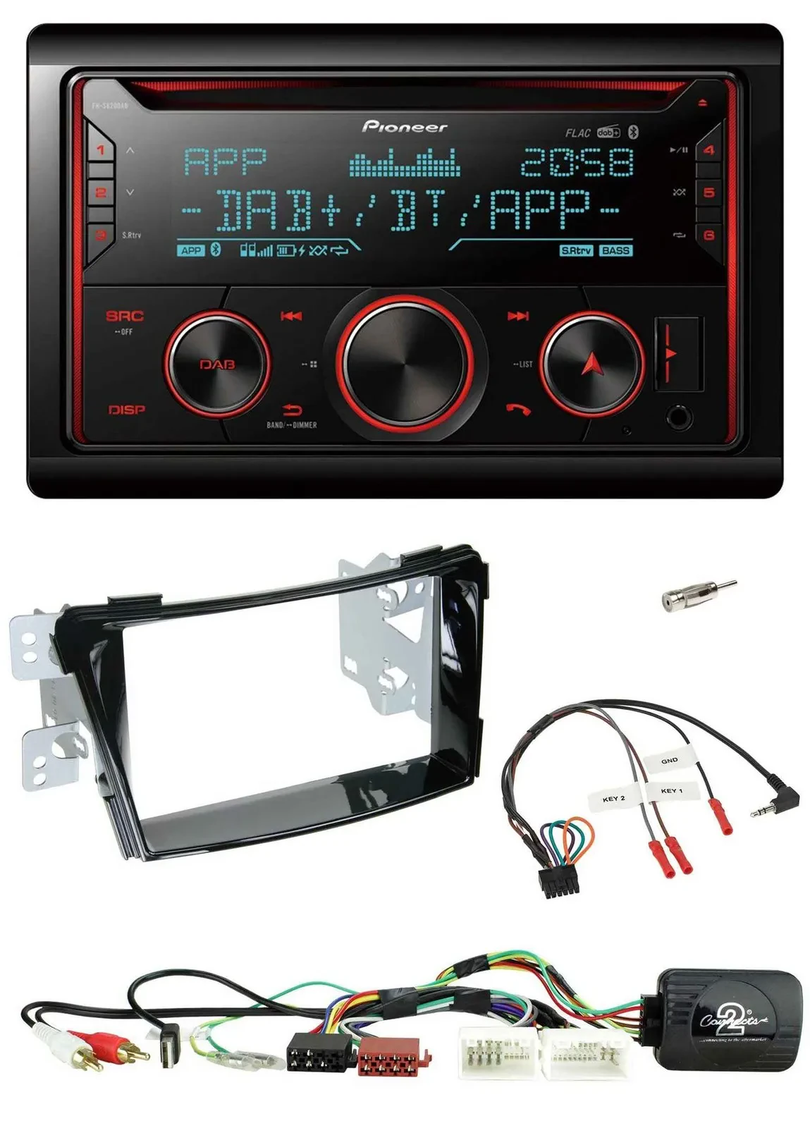 Pioneer 2DIN DAB Lenkrad Bluetooth USB CD Autoradio für Hyundai i40 11-19 USB AU