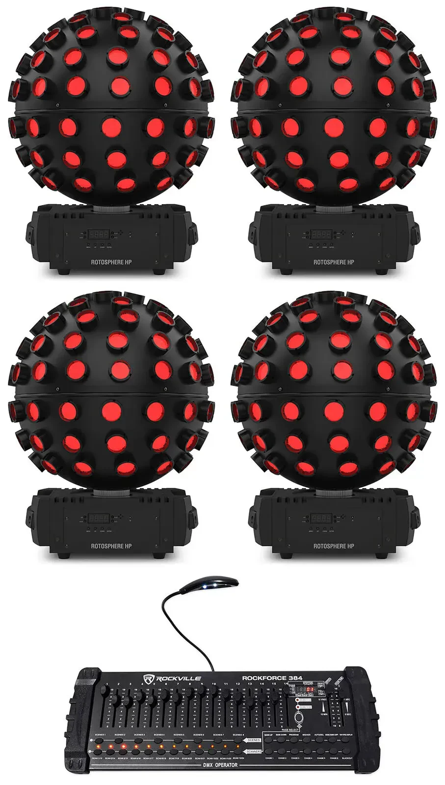 Светодиодный прибор Chauvet DJ Rotosphere HP с DMX-пультом (4 штуки)