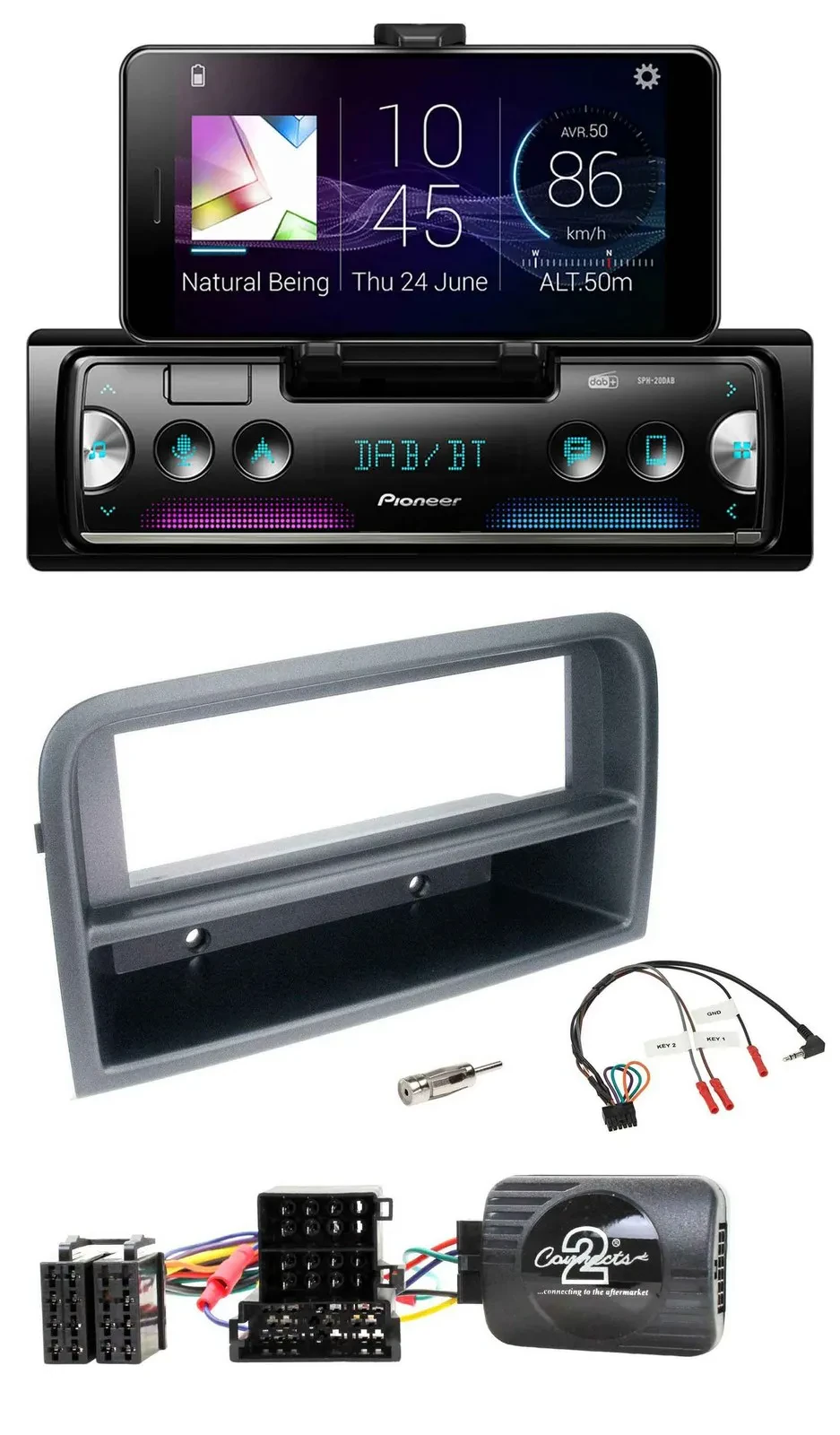 Pioneer USB Lenkrad Bluetooth DAB Autoradio für Fiat Croma 2005-2010