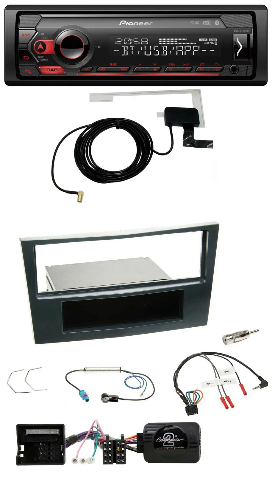 Pioneer DAB USB Lenkrad Bluetooth Autoradio für Opel Corsa D 06-08 Stealth Schwa