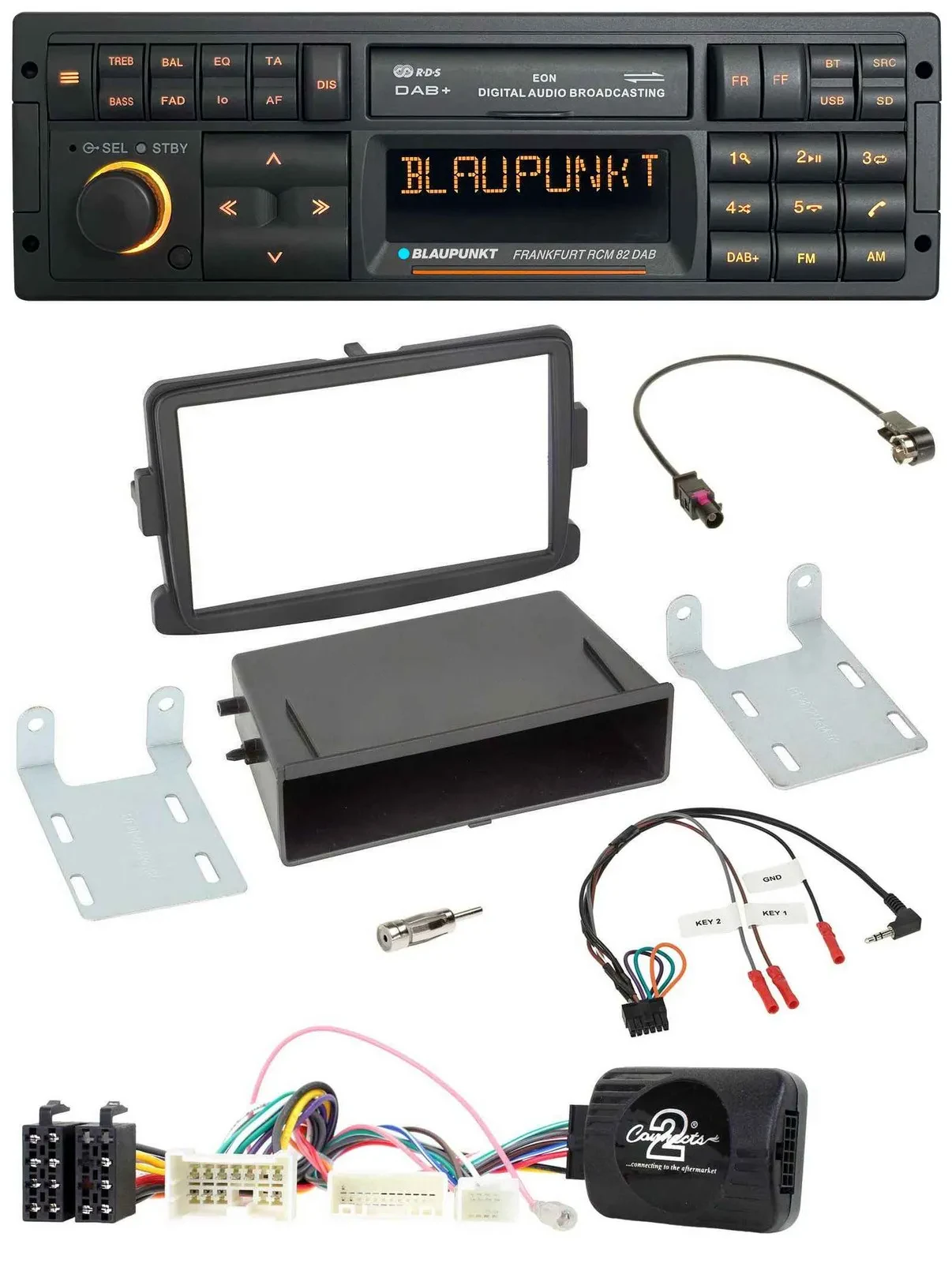 Blaupunkt USB DAB SD Lenkrad Bluetooth Autoradio für Dacia Logan Sandero ab 12 s