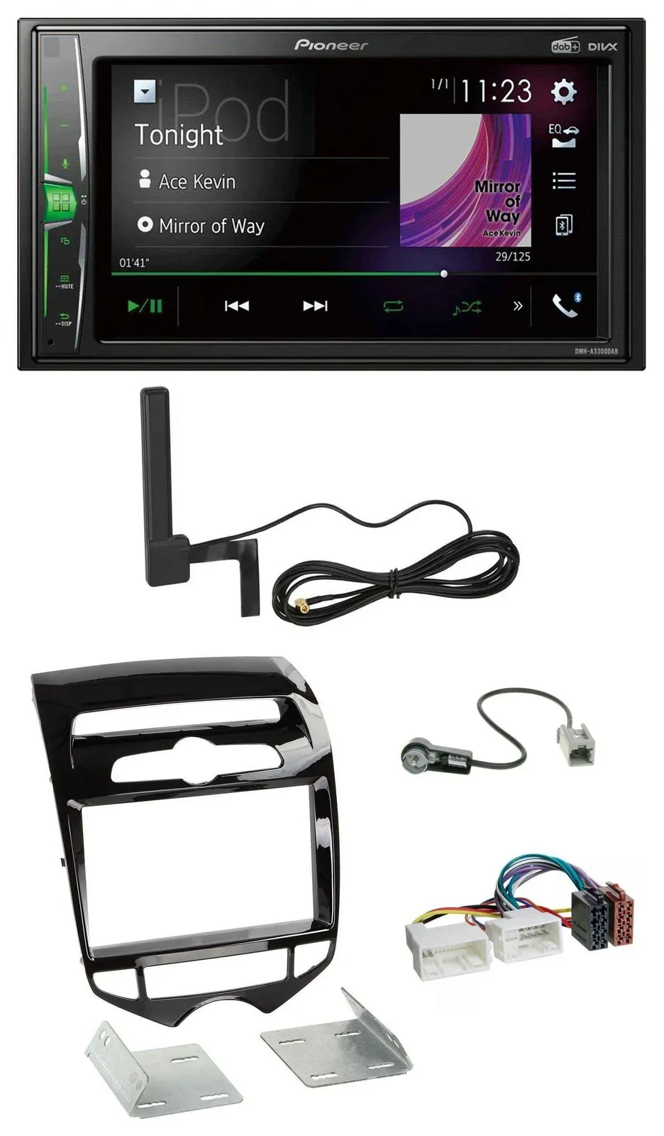 Автомагнитола Pioneer 2DIN, DAB, Bluetooth, MP3, AUX для Hyundai ix20 (с 2010, автоматический климат-контроль)