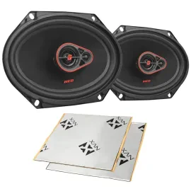 Cerwin Vega H7683 6x8" 3-Way Coaxial Car Speakers + Sound Damping