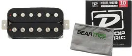 Гитарный звукосниматель для электрогитары TV Jones Starwood Humbucker чёрный для бридж-позиции (набор) с струнами и салфеткой