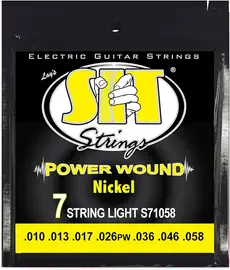 Струны для 7-струнной электрогитары SIT Strings S71058 Power Wound 10-58