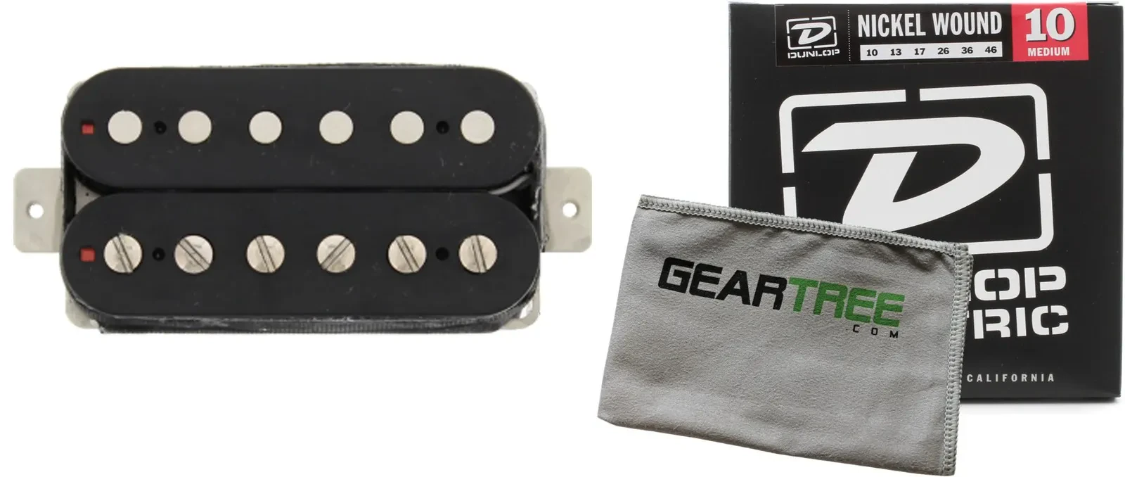 Гитарный звукосниматель для электрогитары TV Jones Starwood Humbucker чёрный для бридж-позиции (набор) с струнами и салфеткой