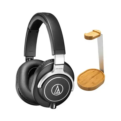 Наушники мониторные Audio-Technica ATH-M70x (набор, с деревянной подставкой Knox)