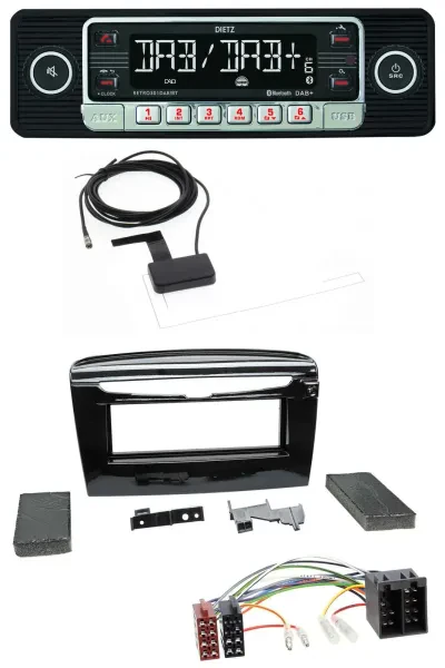Dietz DAB Bluetooth USB MP3 Autoradio für Lancia Y ab 12 schwarz glänzend