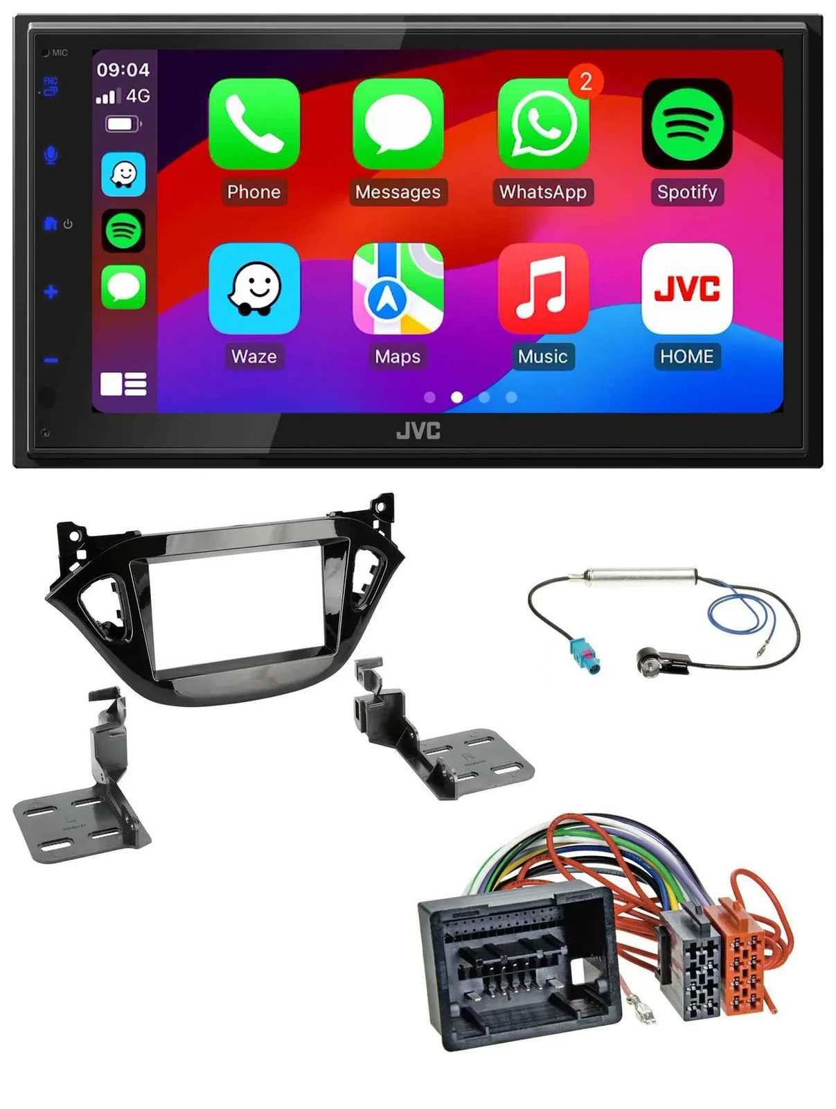 JVC Bluetooth 2DIN MP3 DAB USB Autoradio für Opel Adam Corsa E 2017-2019