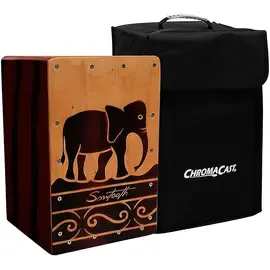 Кахон Sawtooth Harmony Hand-Stained Elephant Design Travel Size Cajon w/Carry Bag