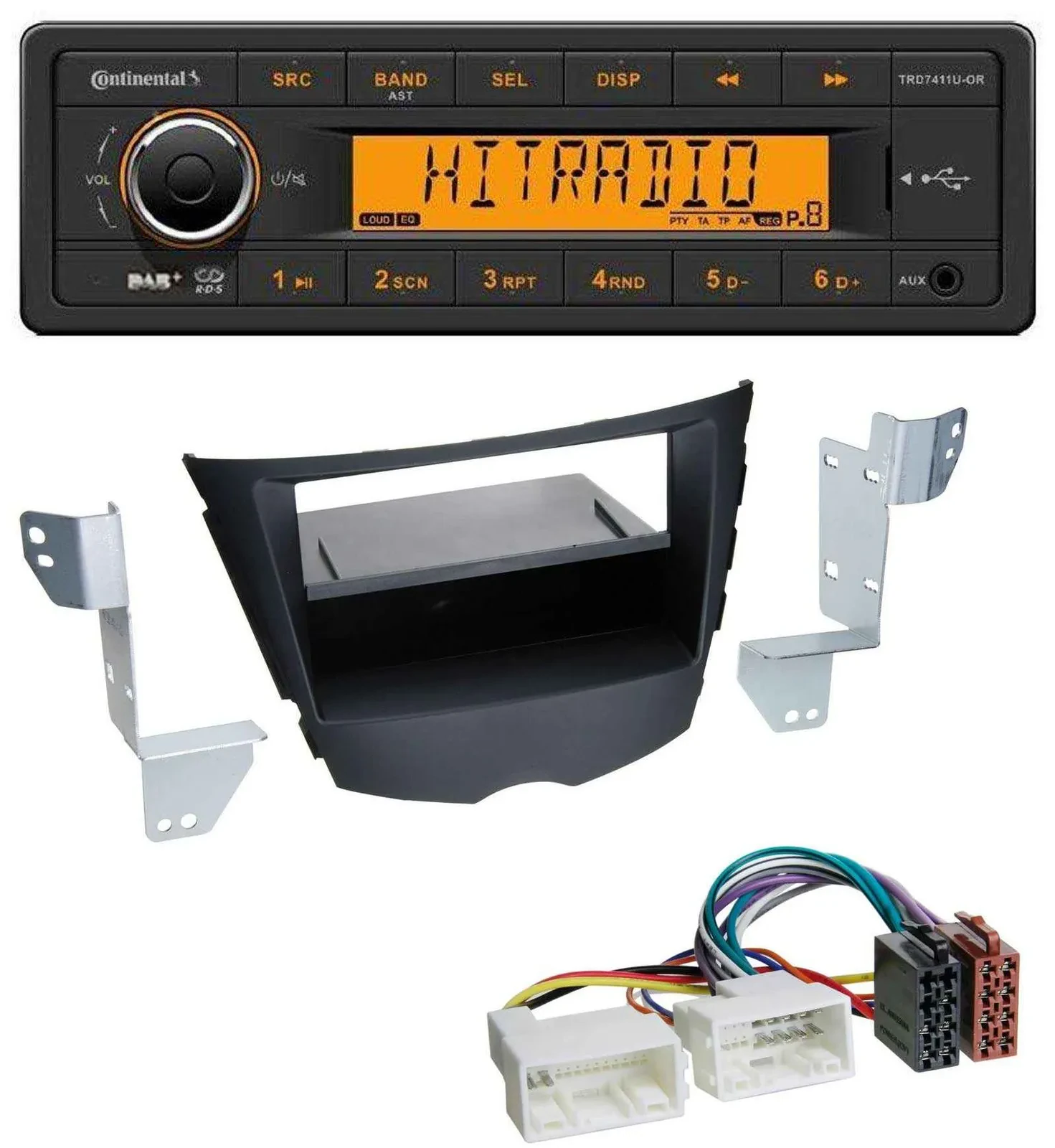 Continental 1DIN DAB MP3 AUX USB Autoradio für Hyundai Veloster (ab 2011)