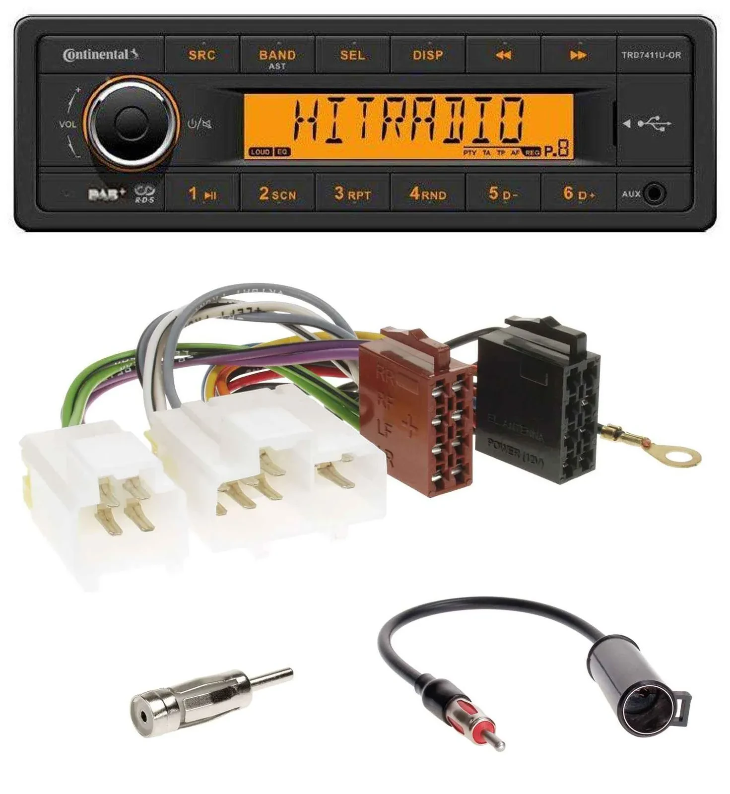 Автомагнитола Continental 1 DIN DAB MP3 AUX USB для Nissan 100 NX (1990–1995), 300 ZX