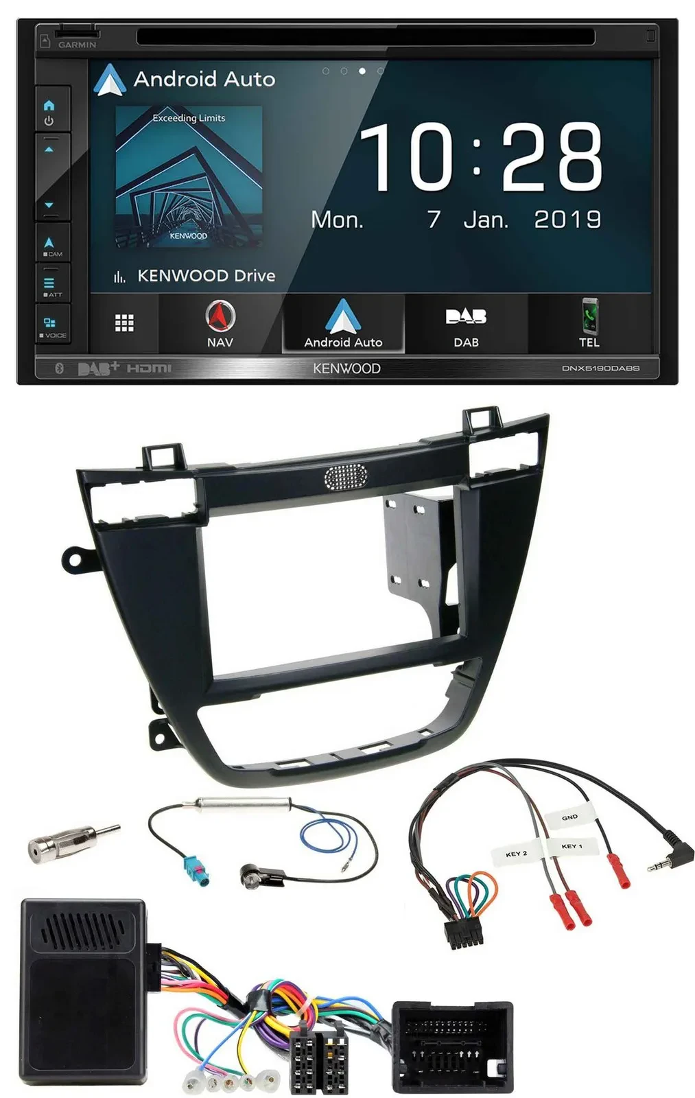 Kenwood DAB TMC USB 2DIN Lenkrad Bluetooth Navigation für Opel Insignia ab 08 sc