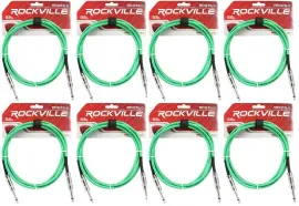 Инструментальный кабель Rockville RCGT6.0G Green 1.8 м (8 штук)