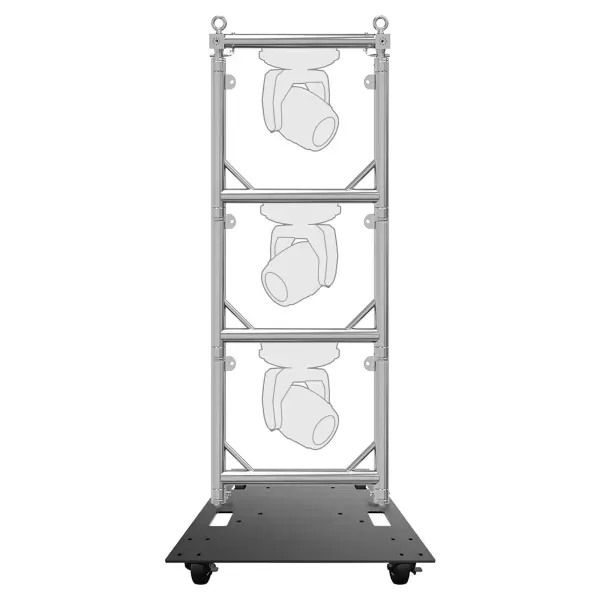 3 Global Truss Modular Lighting Quick Grid Sections + Baseplate w/ Wheels