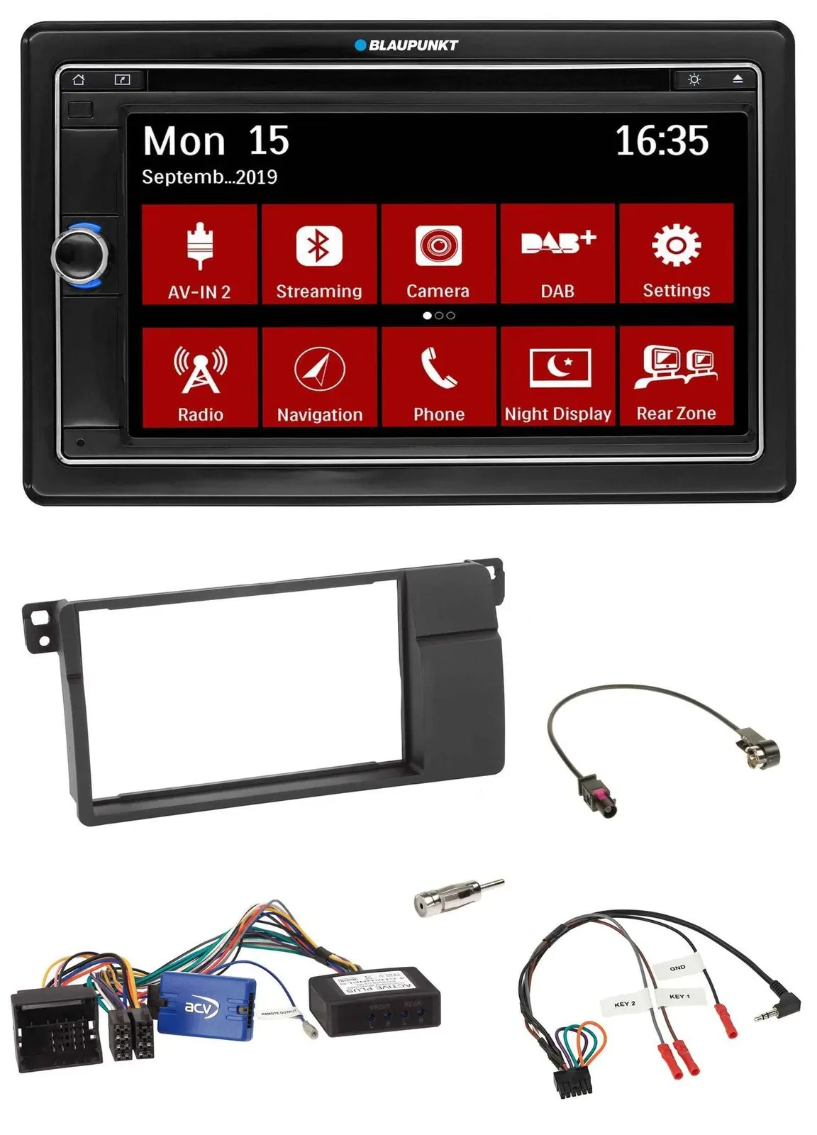 Blaupunkt TMC USB Lenkrad Bluetooth DAB 2DIN Navigation für BMW 3er E46 2002-200