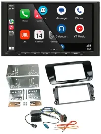 JBL USB 2DIN MP3 Bluetooth AUX Autoradio für Seat Ibiza ab 08 Klavierlack-schwar