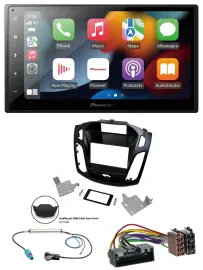 Pioneer DAB Bluetooth 2DIN USB MP3 Autoradio für Ford Focus 2014-2018 schwarz