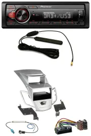 Автомагнитола для Ford Fiesta (2010–2017) Pioneer 1 DIN DAB USB AUX MP3, серебристая