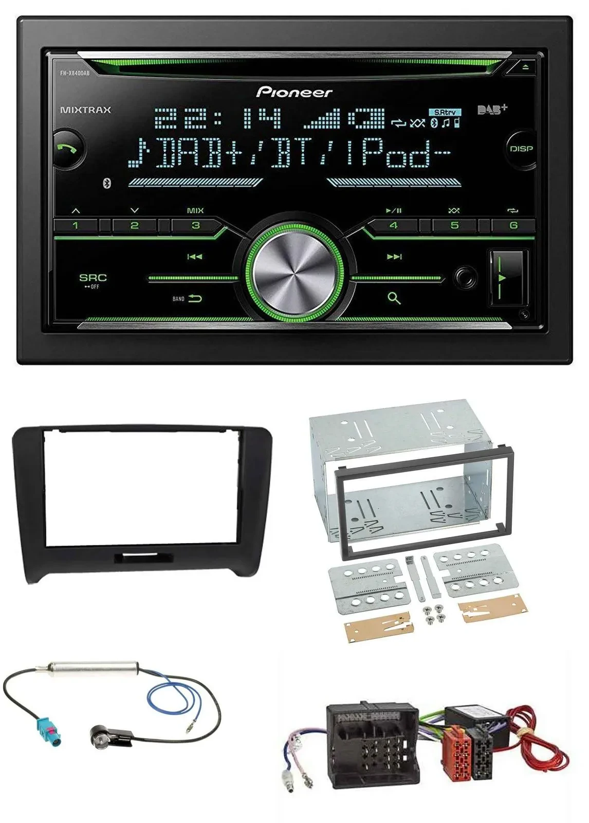 Автомагнитола Pioneer 2DIN, Bluetooth, DAB, USB, CD для Audi TT (2006–2014)