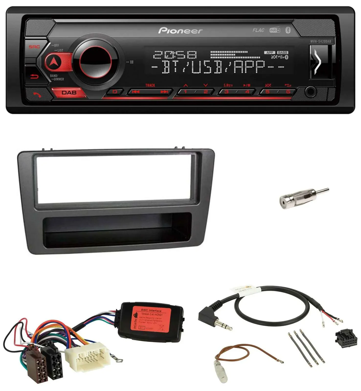 Автомагнитола Pioneer USB DAB Bluetooth для Honda Civic 01–03 черная