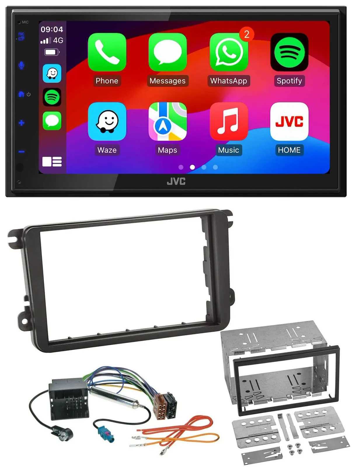JVC Bluetooth 2DIN MP3 DAB USB Autoradio für VW Amarok ab 10 Beetle ab 11 EOS ab