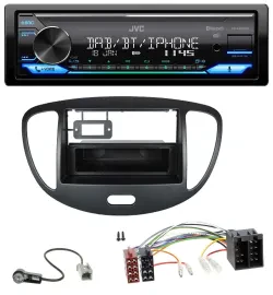 JVC Bluetooth DAB USB MP3 Autoradio für Hyundai i10 (2008-2013) schwarz