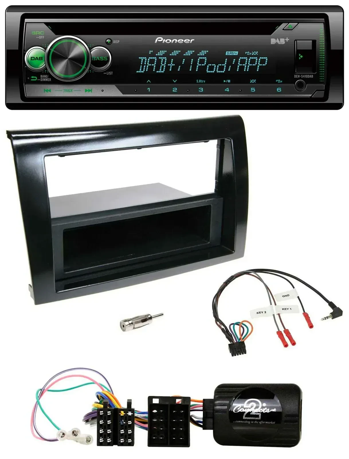 Автомагнитола для Fiat Bravo 2007–2014 Pioneer USB/MP3/DAB/CD, поддержка кнопок на руле