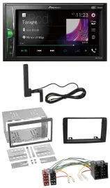 Pioneer MP3 DAB AUX 2DIN Bluetooth Autoradio für Fiat Idea ab 05 schwarz