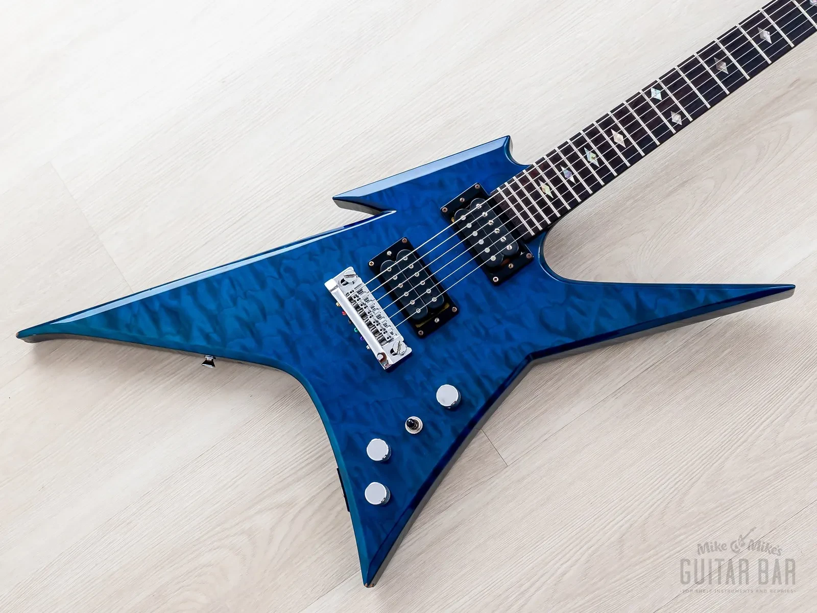 Б/У Электрогитара B.C.Rich Ironbird USA Neck-Through Quilt Top Transparent Blue с DiMarzio 2002