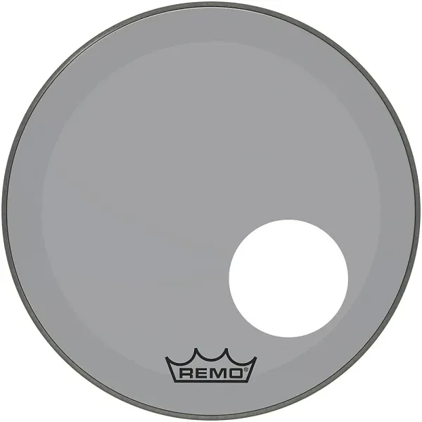 Remo Powerstroke P3 Colortone Smoke Resonant Bass Drum Head 5" Offset Hole 18"