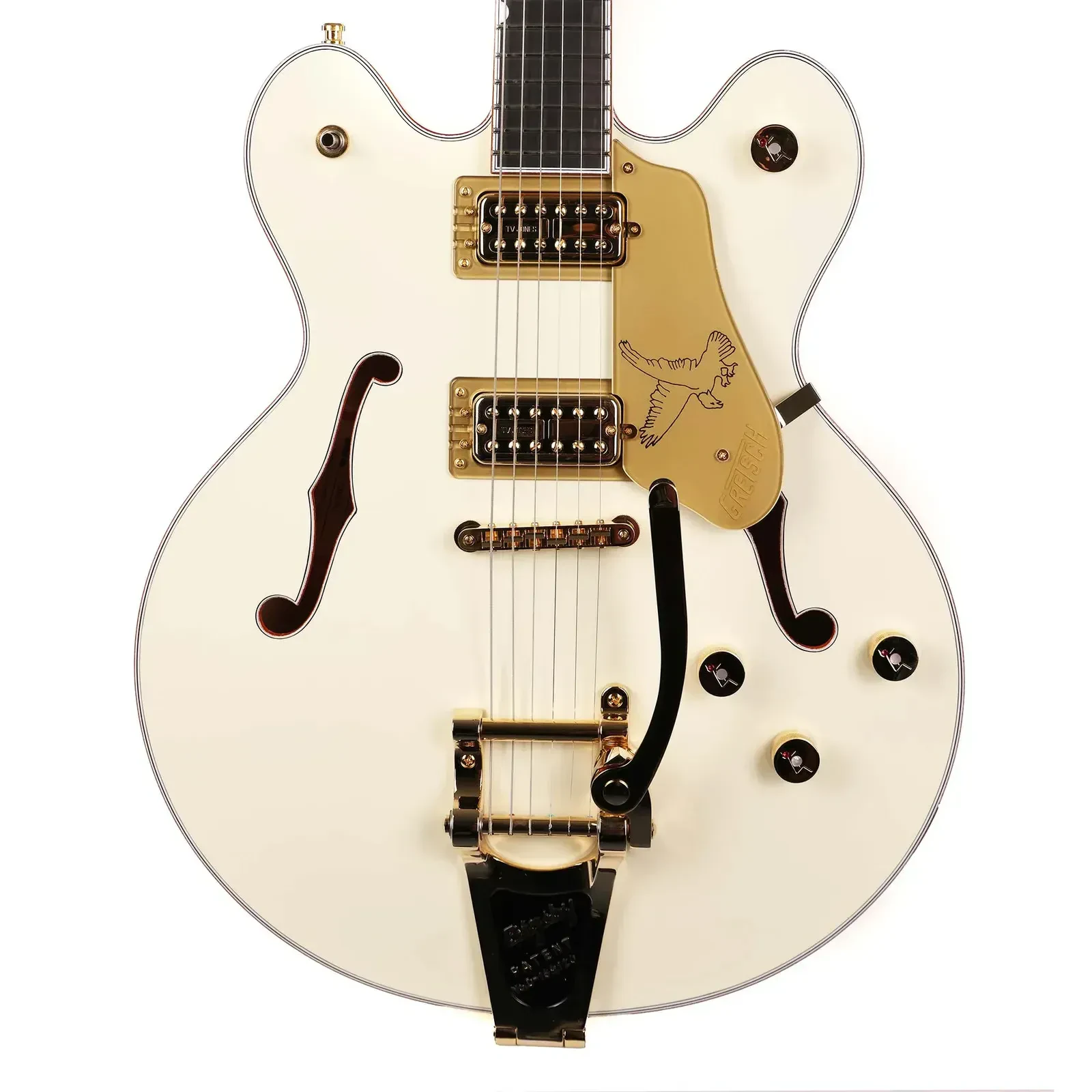 Электрогитара полуакустическая Gretsch Falcon Center Block LTD Double-Cut w/ String-Thru Bigsby Vintage White