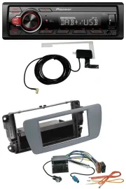 Автомагнитола Pioneer 1-DIN MP3 DAB USB AUX для Seat Ibiza (с 2008), серый