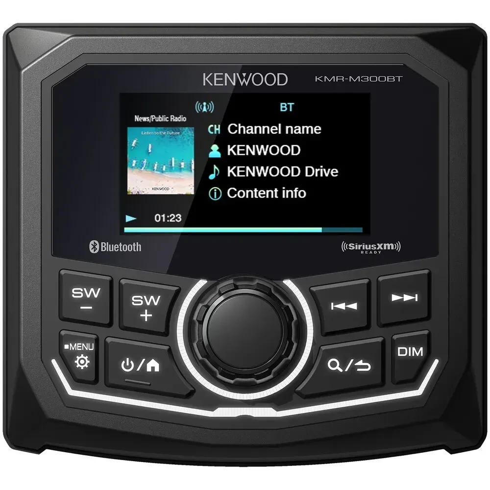 Автомагнитола для морских судов Kenwood KMR-M300BT 2.7" Gauge-Style, Bluetooth