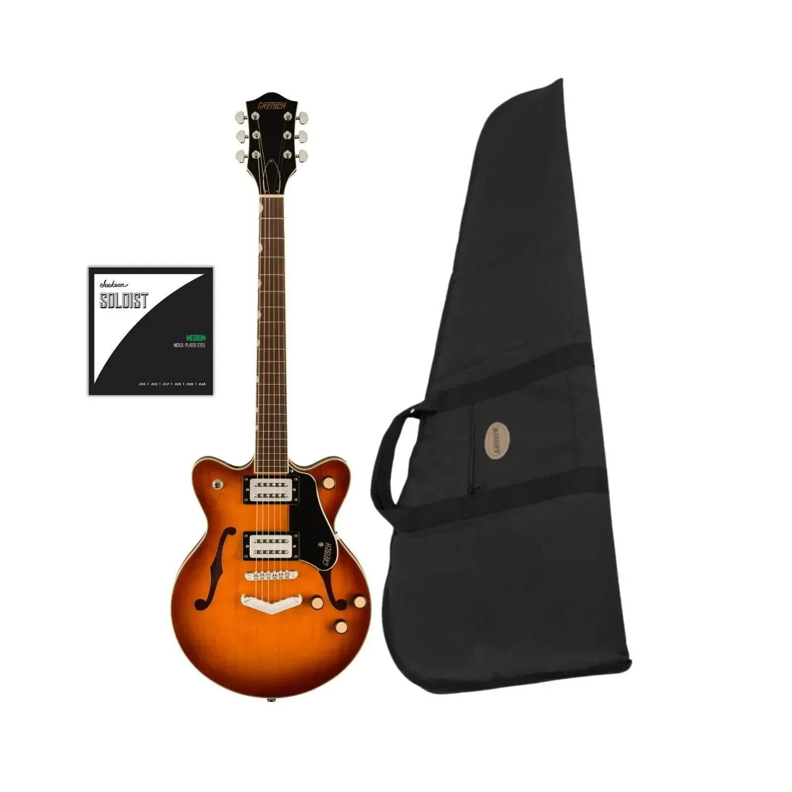 Gretsch G2655 Streamliner Center Block Jr Guitar Brown with Gig Bag Bundle