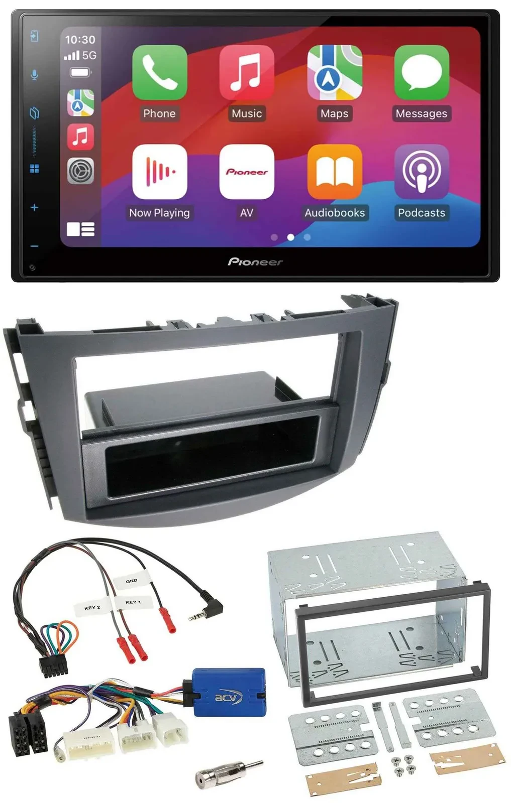 Pioneer DAB USB Lenkrad Bluetooth 2DIN Autoradio für Toyota RAV 4 ab 2011 28 Pin