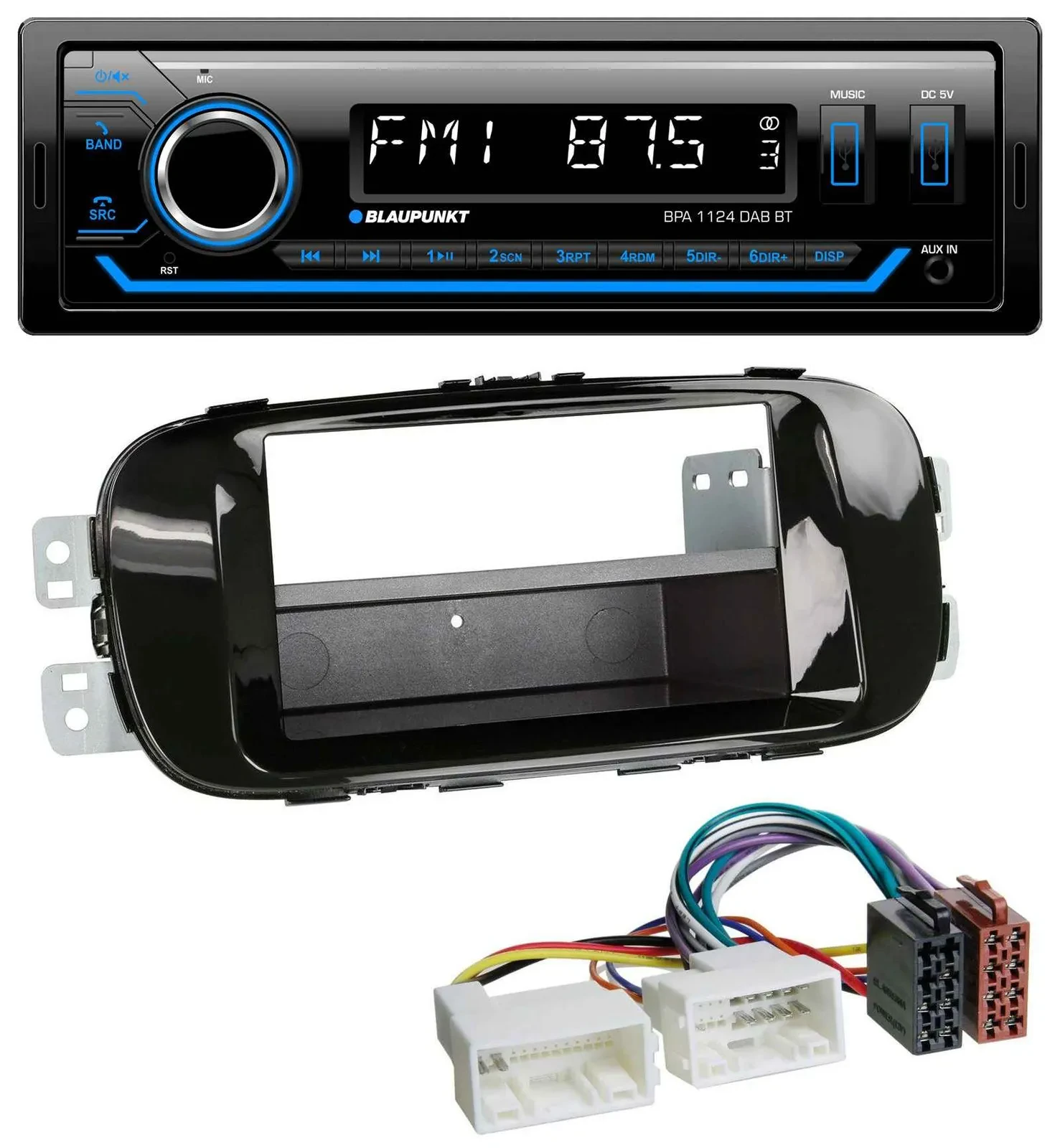 Автомагнитола для Kia Soul (PS, с 2014) Blaupunkt Bluetooth, USB, DAB, MP3, цвет: черный (piano black)