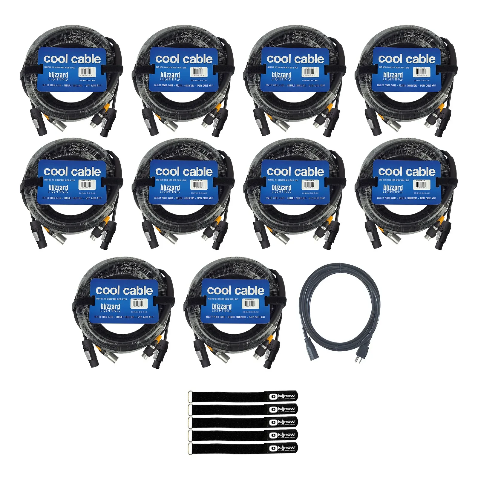 DMX-кабель Blizzard DMXPCT-25 Black 7.6 м с аксессуарами (10 штук)