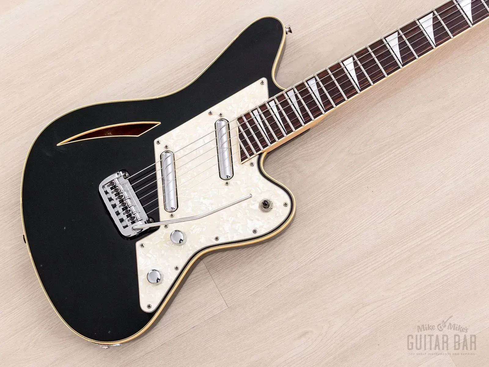 1992 Charvel Surfcaster Semi-Hollow Guitar Black w/ Case