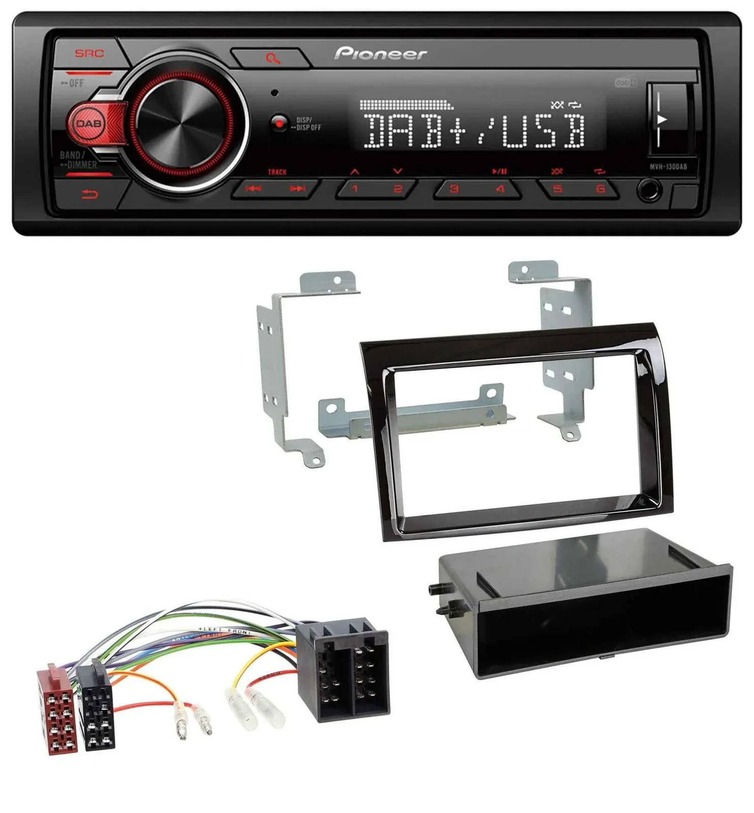 Автомагнитола для Fiat Ducato (2006–2010) Pioneer MP3, 1DIN, DAB, USB, AUX, цвет Piano Black