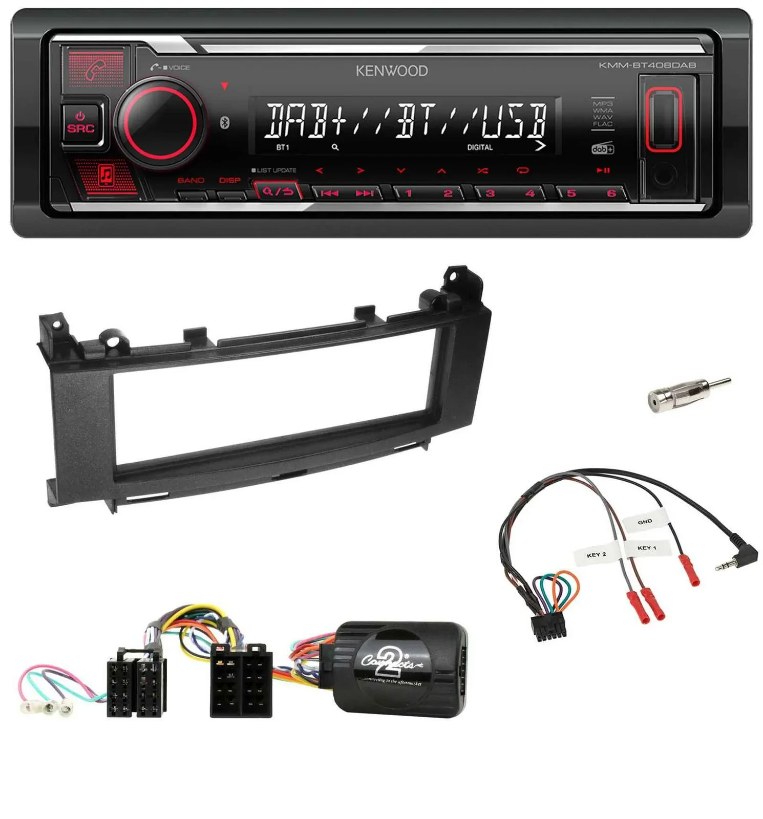 Kenwood Lenkrad Bluetooth USB DAB Autoradio für Mercedes A-Klasse B-Klasse 2005-
