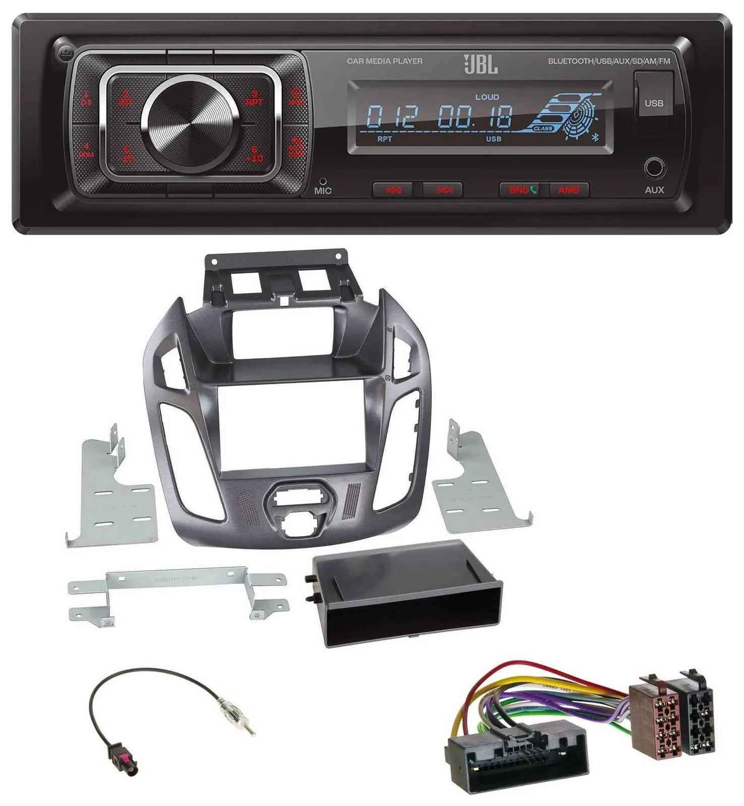 JBL SD AUX MP3 USB Bluetooth Autoradio für Ford Transit Connect 12-18 Display Pe