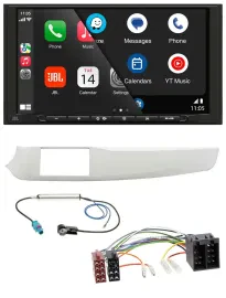 JBL USB 2DIN MP3 Bluetooth AUX Autoradio für Alfa Romeo Giulietta 2010-2013 weiß
