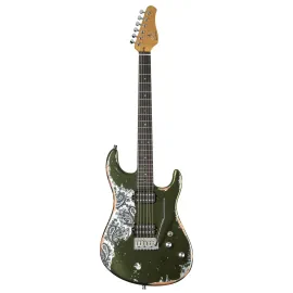 Электрогитара Fame Audio Custom ST RW Worn Olive Over Paisley
